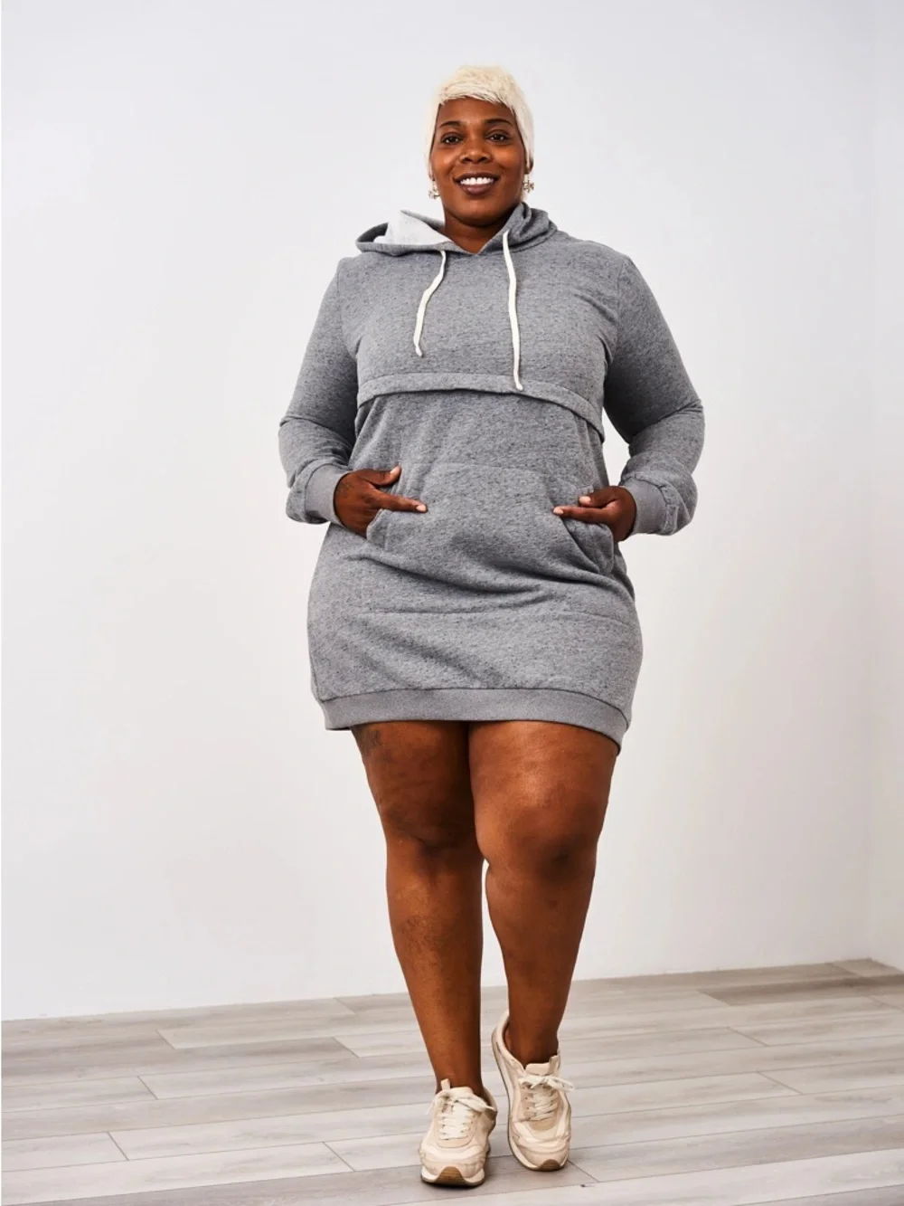 Latched Mama Hoodie Sweatshirt Nursing Dress - Picture 7 of 15